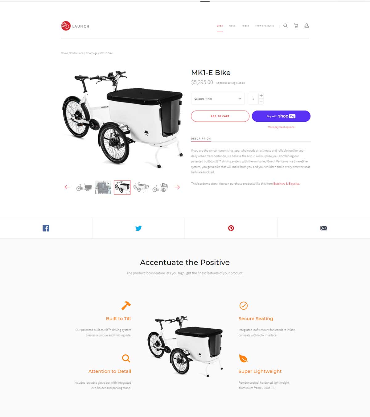 Launch Theme - Product Page Layout