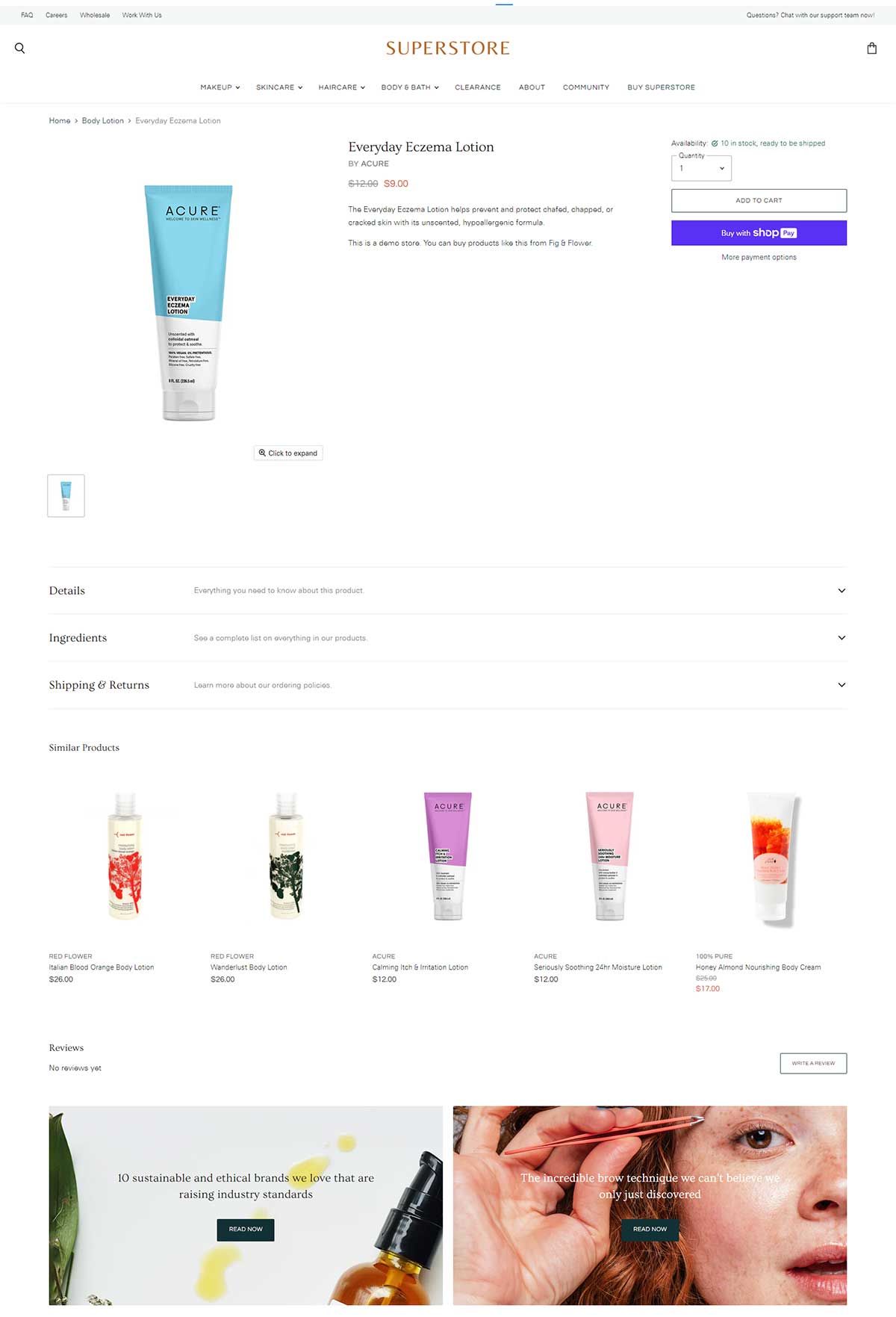 Superstore theme - Product Page
