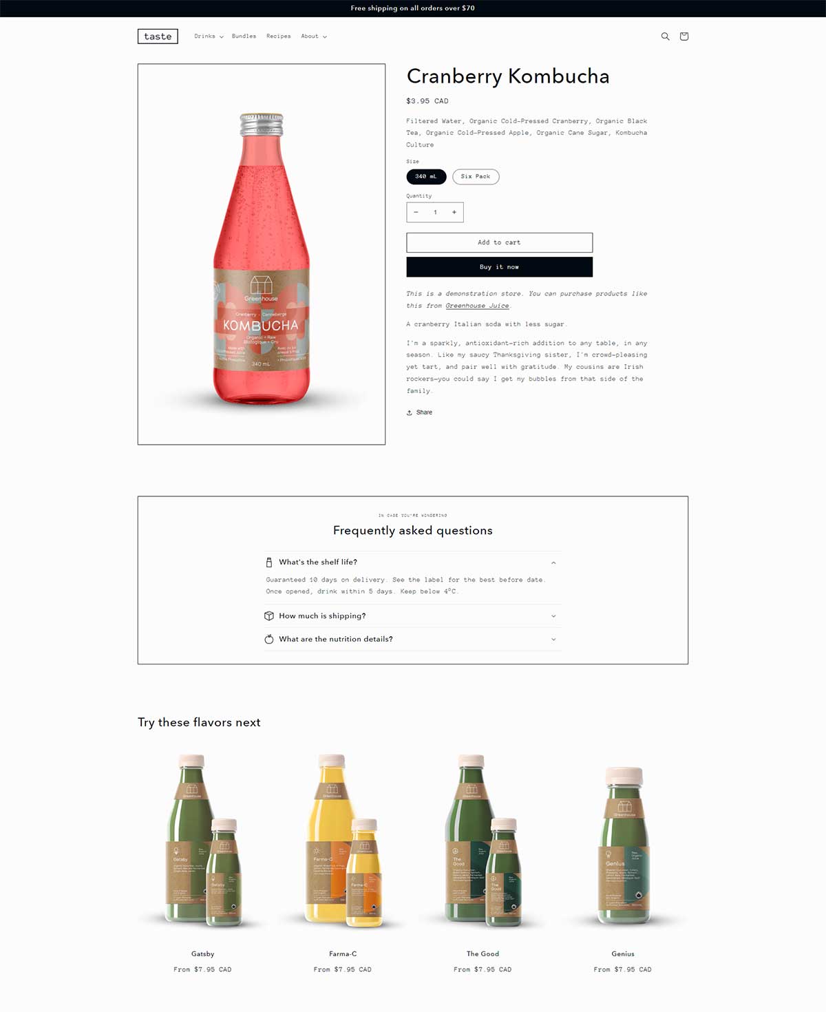 Taste Theme - Product Page