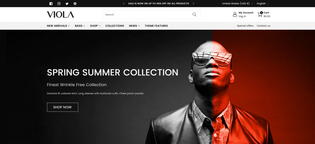 Viola Shopify Theme - Sunglasses and Eyewear